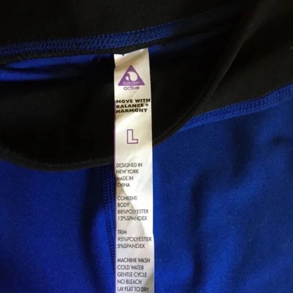 ZUZUZEN ACTIVE Black And Blue Active Wear Leggings Women Size L - Picture 4 of 7